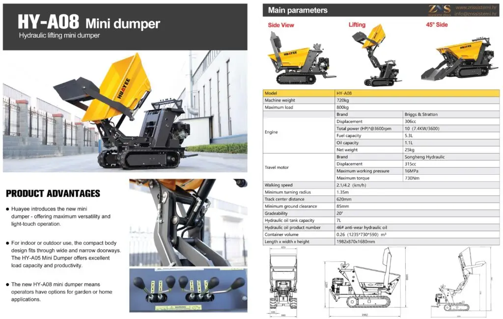 HY-A08 – Mini dumper s podizanjem