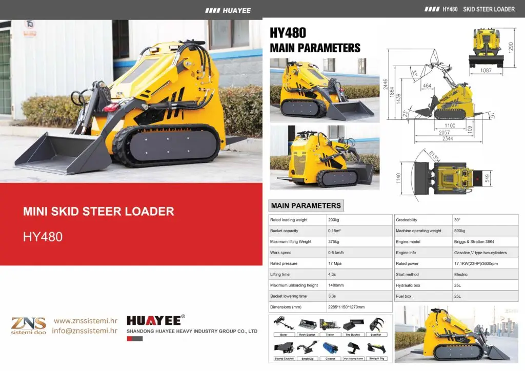 HY480 – Mini skid steer utovarivač